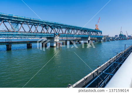 Osaka City, Hanshin Namba Line Yodogawa Bridge Reconstruction Project, February 2026 Osaka City, Hanshin Namba Line Yodogawa Bridge Reconstruction Project, February 2026 137159014