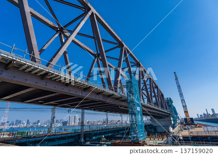大阪市阪神難波線淀川橋重建工程,2026年2月 大阪市阪神難波線淀川橋重建工程,2026年2月 137159020