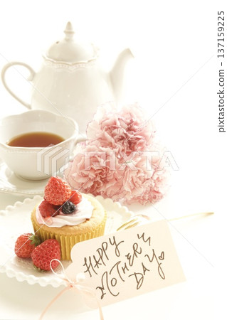 Strawberry cupcake and message card 137159225