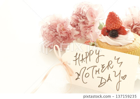 Strawberry cupcake and message card 137159235