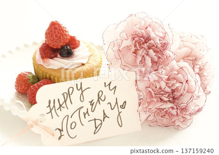 Strawberry cupcake and message card 137159240