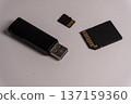 Different types of storage devices placed on a white background for easy identification 137159360
