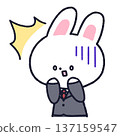 Shocked Rabbit in a Suit 137159547