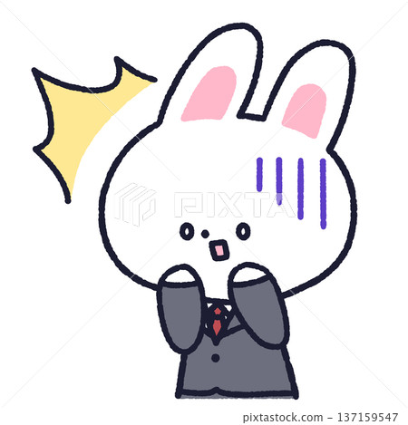 Shocked Rabbit in a Suit 137159547