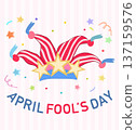 April fools day clown hat celebration vector flat design illustration 137159576