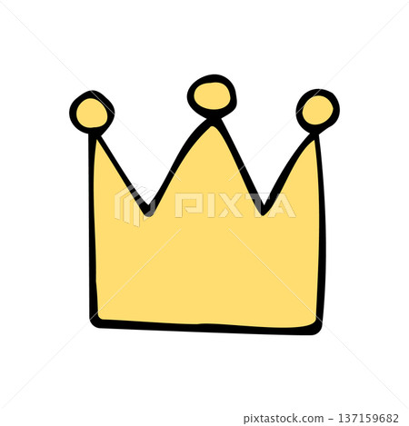 Vector hand drawn sketch doodle crown Vector hand drawn sketch doodle crown 137159682