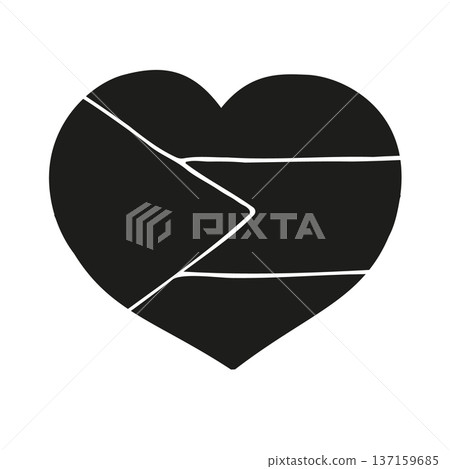 Vector hand drawn sketch Palestine flag heart 137159685