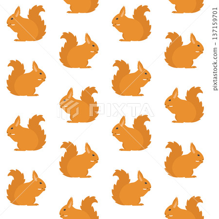 Vector seamless pattern of hand drawn squirrel Vector seamless pattern of hand drawn squirrel 137159701