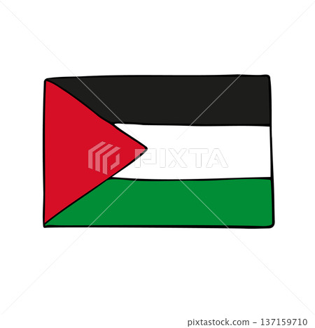 Vector hand drawn sketch doodle Palestine flag 137159710