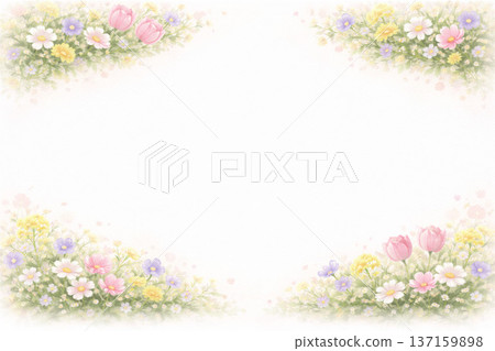 春花系列：帶狀框架結構，上下兩朵花夾在中間。 137159898