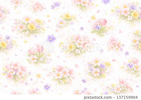 Spring Flower Series: A vibrant background material of wildflowers 137159904
