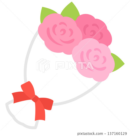 bouquet of roses with ribbon 137160129