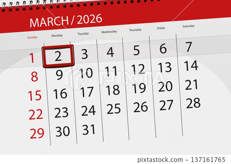 Calendar 2026, deadline, day, month, page, organizer, date, March, monday, number 2 Calendar 2026, deadline, day, month, page, organizer, date, March, monday, number 2 137161765