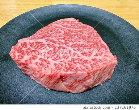 A5 rank Japanese black beef rump steak - thick steak meat A5 rank Japanese black beef rump steak - thick steak meat 137161976