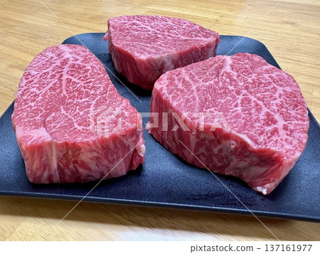 A5 rank Japanese black beef rump steak - thick steak meat A5 rank Japanese black beef rump steak - thick steak meat 137161977