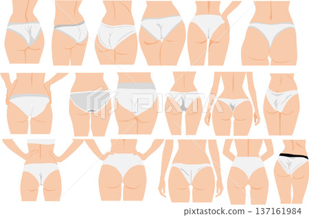 一組成功減肥女性的插畫。 一組成功減肥女性的插畫。 137161984