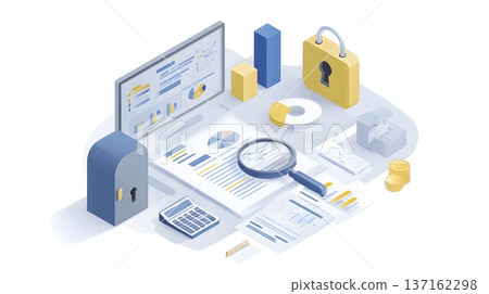 Financial compliance data review clean secure corporate environment 137162298