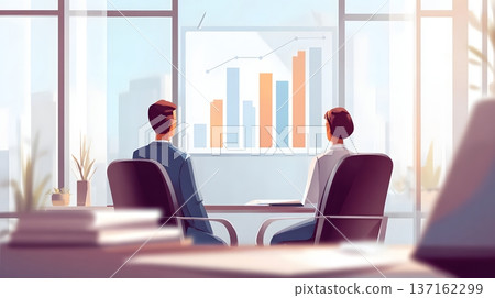 Wealth management analytics consultation elegant office background 137162299