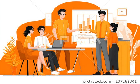 Revenue growth analysis session marketing team discussion environment 137162301