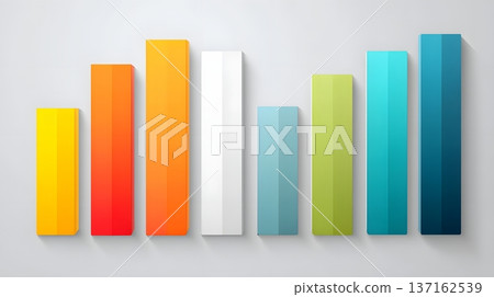 Clean bar chart infographic template empty placeholder layout ready for text 137162539