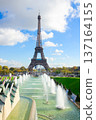 Eiffel Tower and fountains of Trocadero 137164155