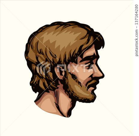 Vector drawing. Side view of male face 137164280