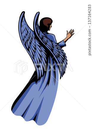 Vector illustration. The Angel. Back view 137164283