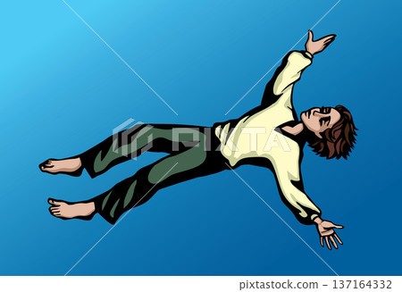 Vector drawing. A child drowning underwater Vector drawing. A child drowning underwater 137164332