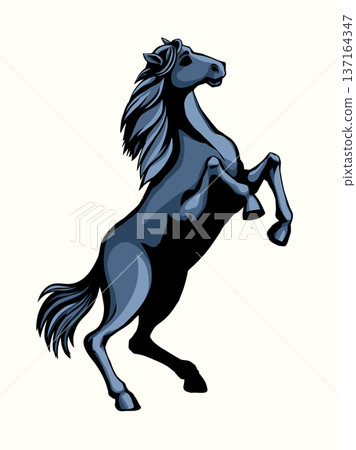 Vector drawing. Man on the horse Vector drawing. Man on the horse 137164347