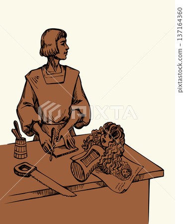 Vector illustration. A master make a craftsmanship. Vector illustration. A master make a craftsmanship. 137164360