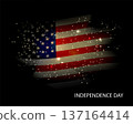 Isolated image of the US flag texture with bright glitter 137164414