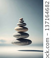 Surreal metaphor of inner calm with floating stones, emotional wellness and balance concept 137164682