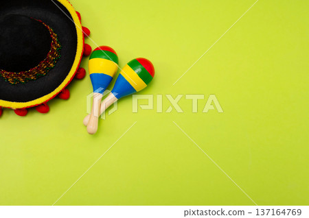 Composition for Cinco de Mayo concept, space for text Composition for Cinco de Mayo concept, space for text 137164769
