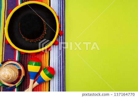 Composition for Cinco de Mayo concept, space for text Composition for Cinco de Mayo concept, space for text 137164770