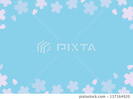 Background: Cherry blossom frame, light blue Background: Cherry blossom frame, light blue 137164920