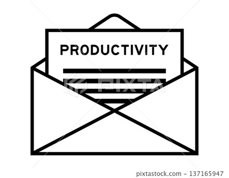 Envelope and letter sign with word productivity as the headline Envelope and letter sign with word productivity as the headline 137165947