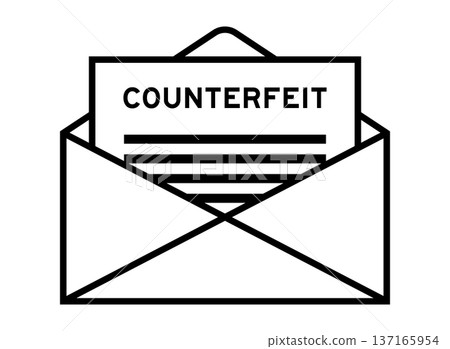 Envelope and letter sign with word counterfeit as the headline Envelope and letter sign with word counterfeit as the headline 137165954