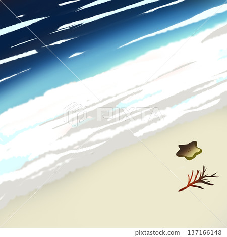 簡單的海灘插畫(夜景版) 簡單的海灘插畫(夜景版) 137166148
