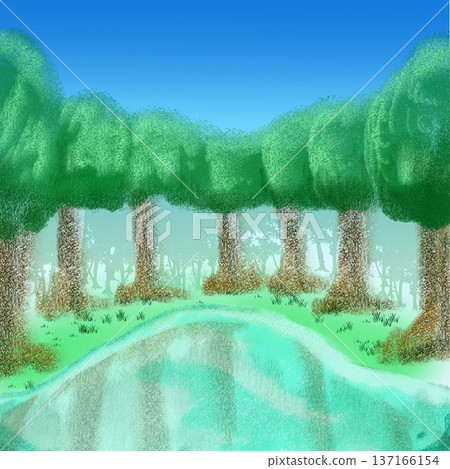 大池塘和藍天 137166154