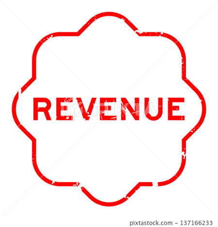 Grunge red revenue word square rubber seal stamp on white background 137166233
