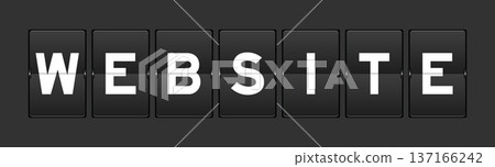 Black color analog flip board with word website on gray background Black color analog flip board with word website on gray background 137166242