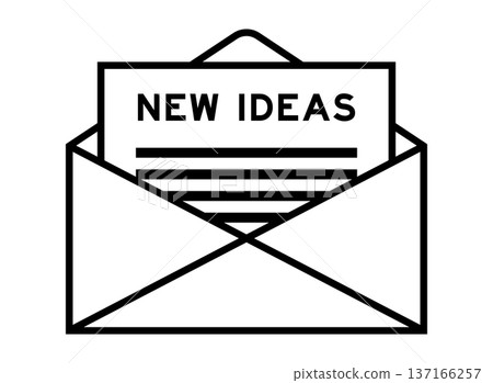 Envelope and letter sign with word new ideas as the headline Envelope and letter sign with word new ideas as the headline 137166257