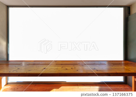 Wooden tabletop with white background Wooden tabletop with white background 137166375