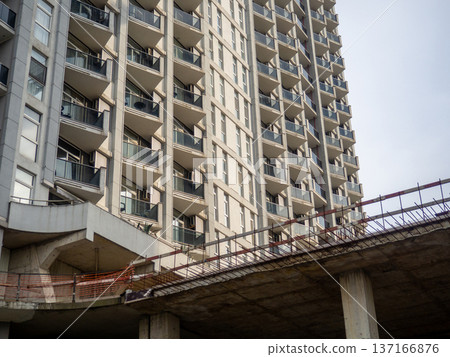Modern urban infrastructure. Houses in Batumi. Tall buildings for residents. Abstraction. Asian architecture. Modern urban infrastructure. Houses in Batumi. Tall buildings for residents. Abstraction. Asian architecture. 137166876