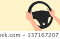 hands on steering wheel of car 137167207