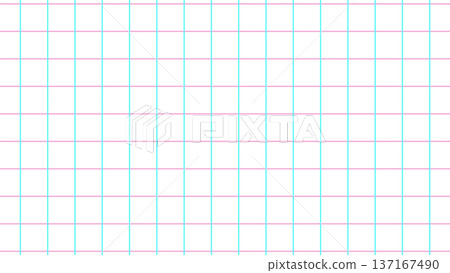 White background, light blue and pink thin line checkered graph paper style grid (16:9) 137167490