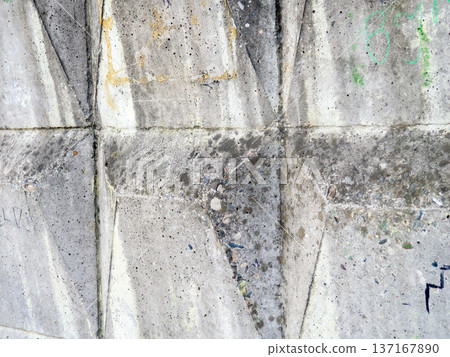 Concrete wall background. Pattern on a concrete fence. Industrial zone. Gray stone background. Concrete wall background. Pattern on a concrete fence. Industrial zone. Gray stone background. 137167890