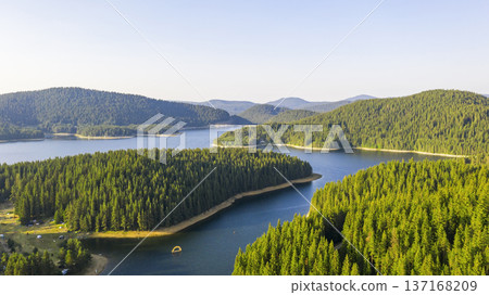 Summer view of Beglika Reservoir, Bulgaria. 137168209