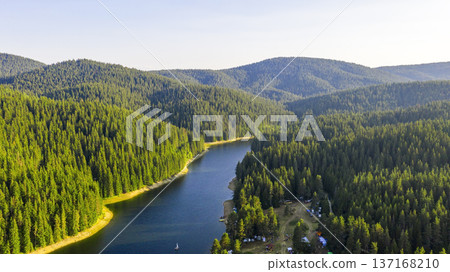Summer view of Beglika Reservoir, Bulgaria. 137168210