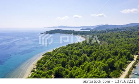 Aerial view at the beach. 137168221